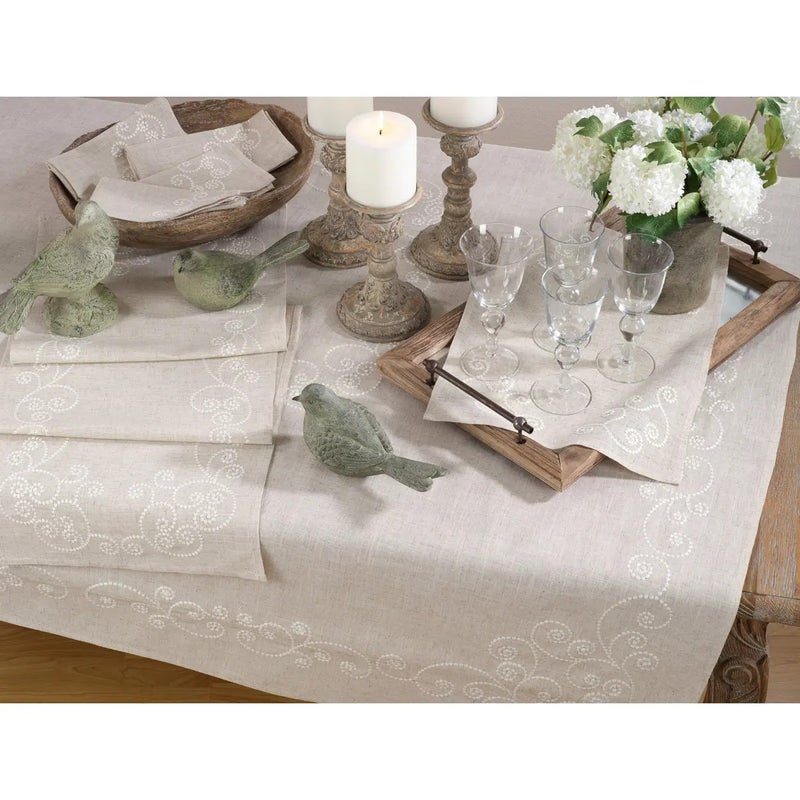 Bluejw Hight Quality Solid Tablecloths Rectangle Tablecloth Classical Cotton Linen Tablecloth with Embroidery - Image 4